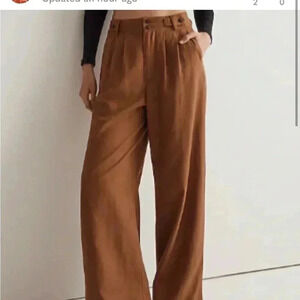 Madewell brown Harlow pants high rise loose leg fit size 2